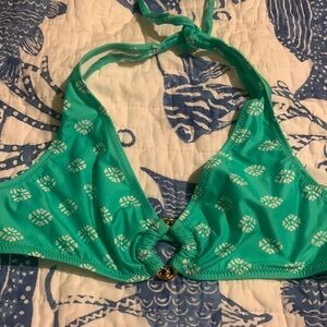 New Elizabeth Hurley Leonora bikini top aqua size small